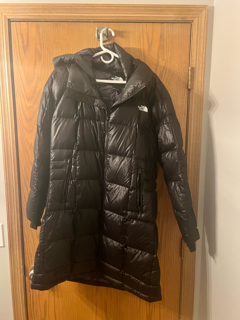 The North Face Women’s Black Long Puffer Coat with Hood